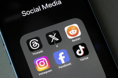 Phone displaying social media apps