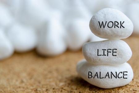 Three pebbles reading work life balance