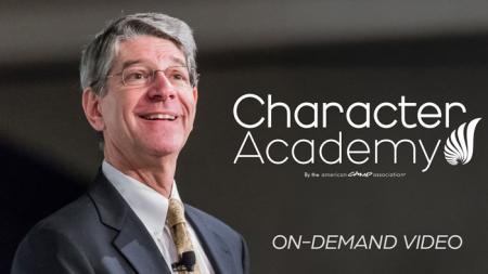 Michael Brandwein photo with Character Academy logo