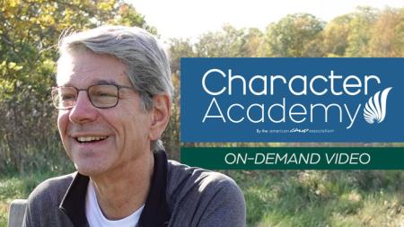 Michael Brandwein photo with Character Academy logo