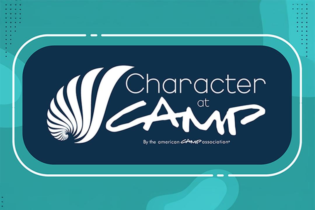 Character at Camp logo green and blue