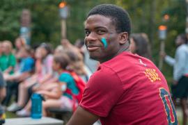 camp staff member with face paint