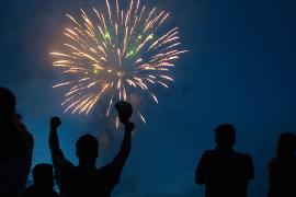 firework in night sky