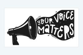 megaphone with "Your Voice Matters"