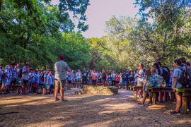 group gathered at camp