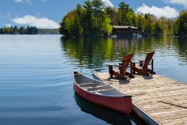Canoe on a lake