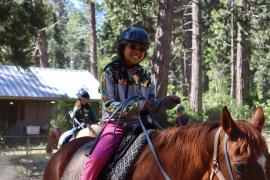 Camper on a horse