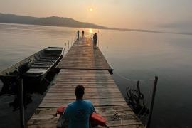 fishing on dock
