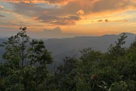 sunset over mountains