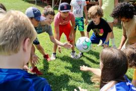 campers with soccer ball