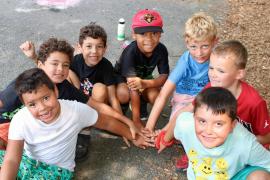 campers in circle