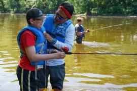 campers fishing