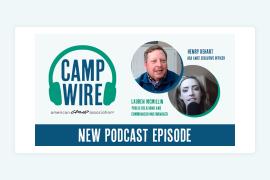 CampWire logo with photos of Henry DeHart and Lauren McMillin