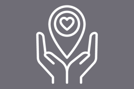 hands with map icon illustration