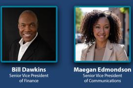 Photos and titles of Bill Dawkins and Maegan Edmonson