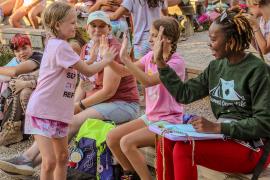camper high five