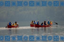 Campers and Counselors canoeing