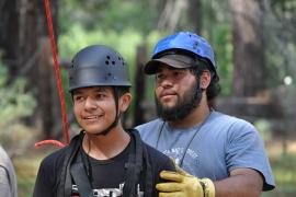 camper and staff member