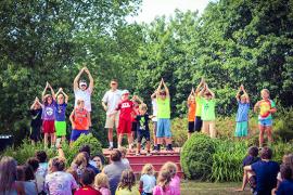 campers performing in front of entire camp