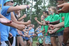 camp staff playing a game