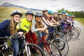 campers on bikes