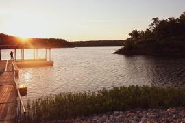 lake at sunset